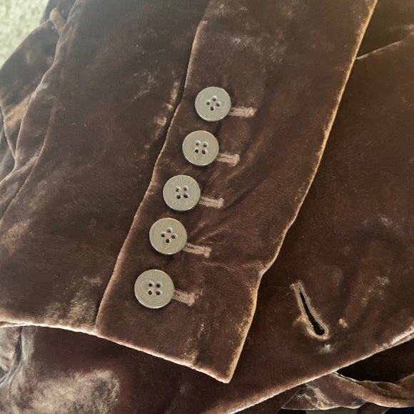 Vintage crushed Velvet Brown Women's Blazer - Picture 10 of 10